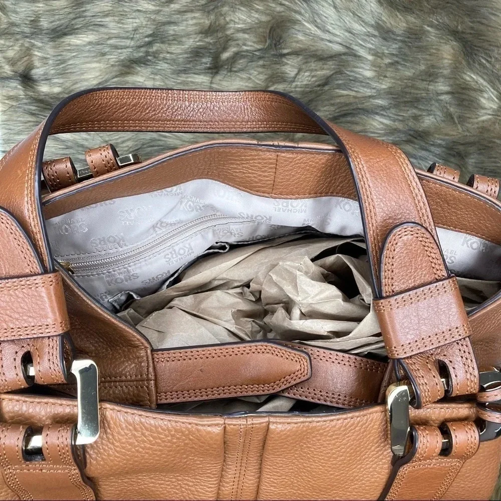 Michael Kors Pebbled Leather Harness Grab Bag